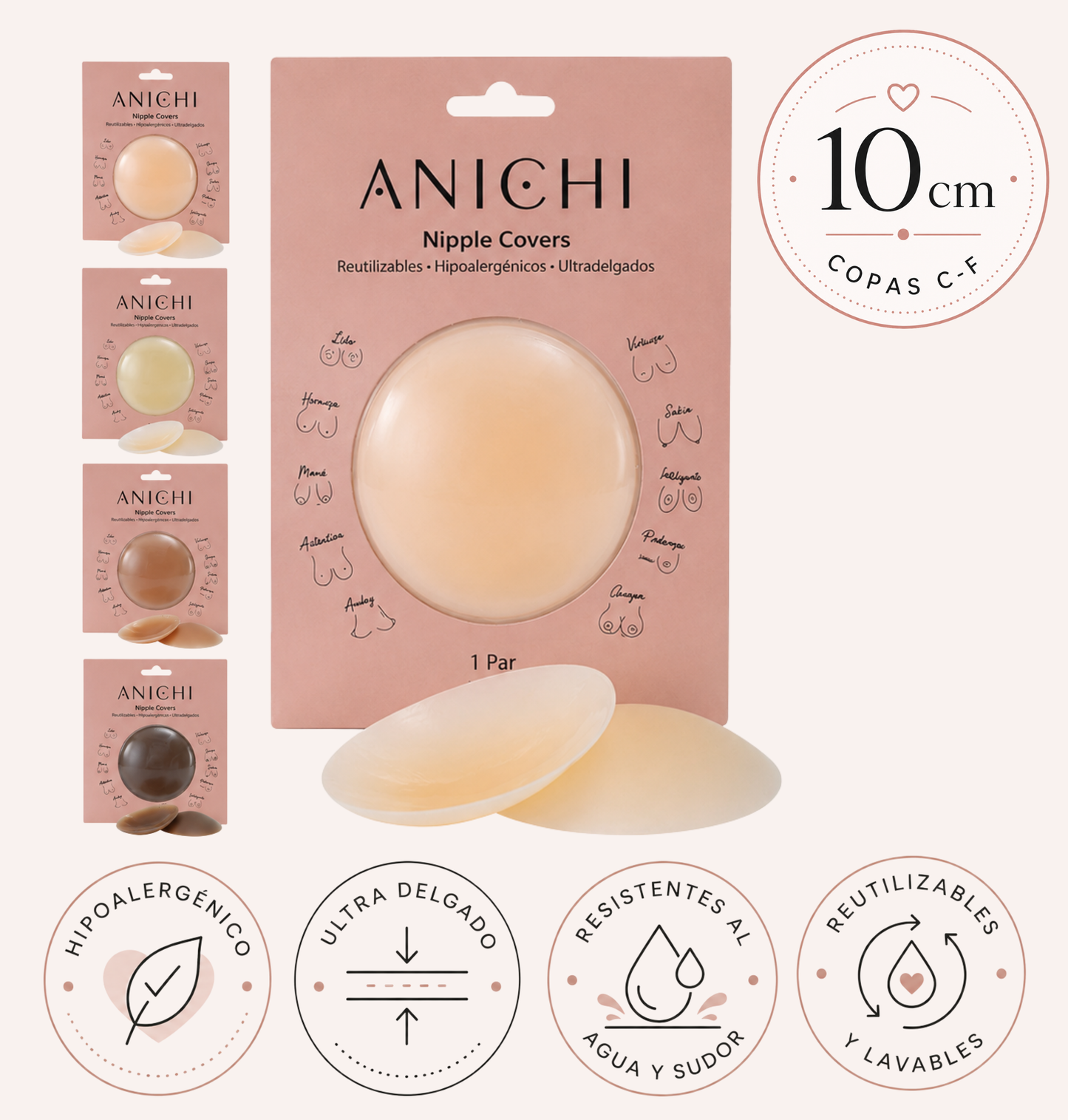 Nipple Covers Adhesivos - Copas C-F