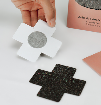 Nipple stickers negros escarchados