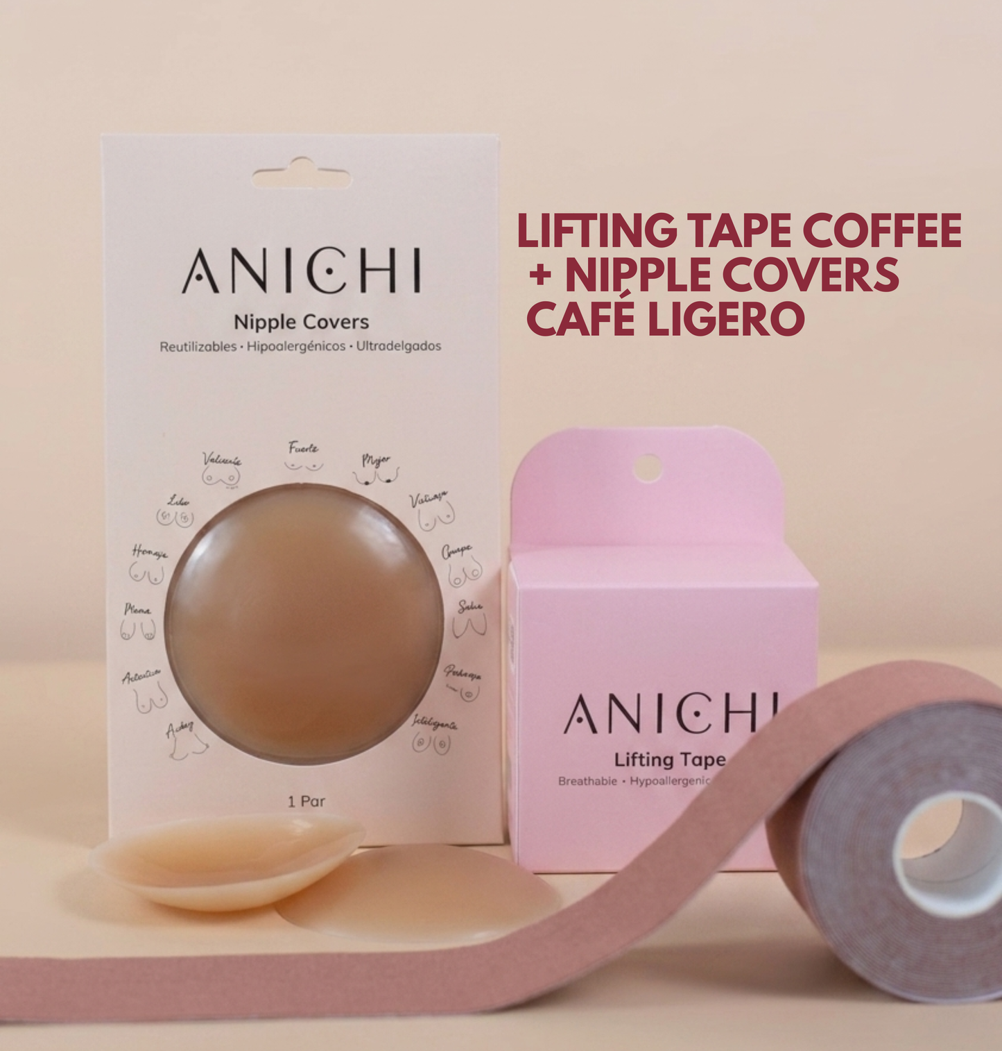 Kit Lifting Tape + Cubrepezones de Silicona Reutilizables (8cm)