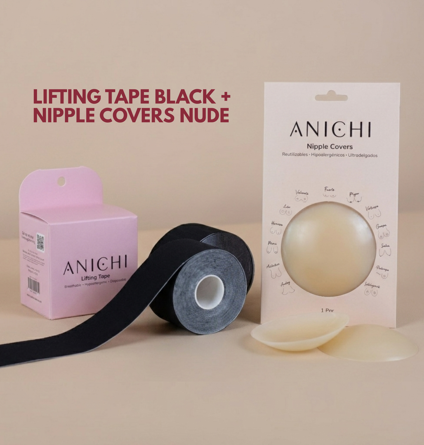 Kit Lifting Tape + Cubrepezones de Silicona Reutilizables (8cm)