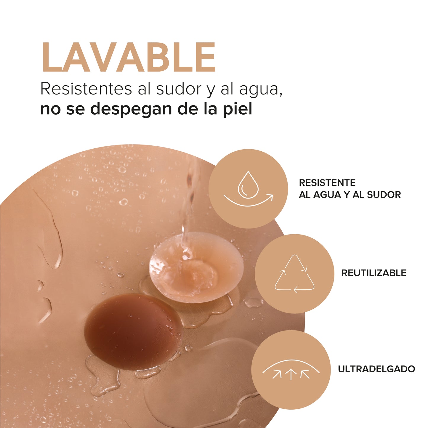 Cubre pezones de silicona reutilizables